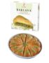 Image of Golda Triangle Baklava – round tray of 12 large triangle slices filled with double pistachios.