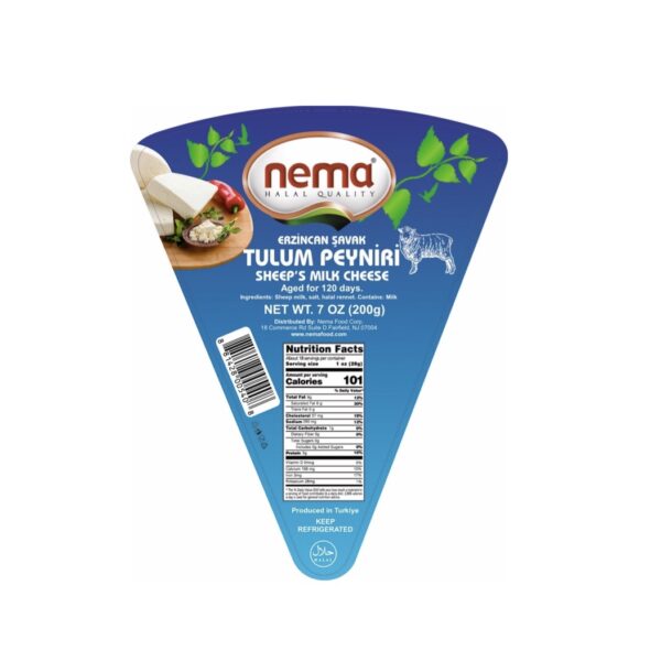 Nema halal Tulum cheese made from sheep milk, rich and crumbly Turkish-style cheese.