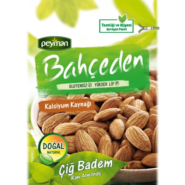 Peyman Bahçeden Raw Almonds (Çiğ Badem) 150 g (5.29 oz)