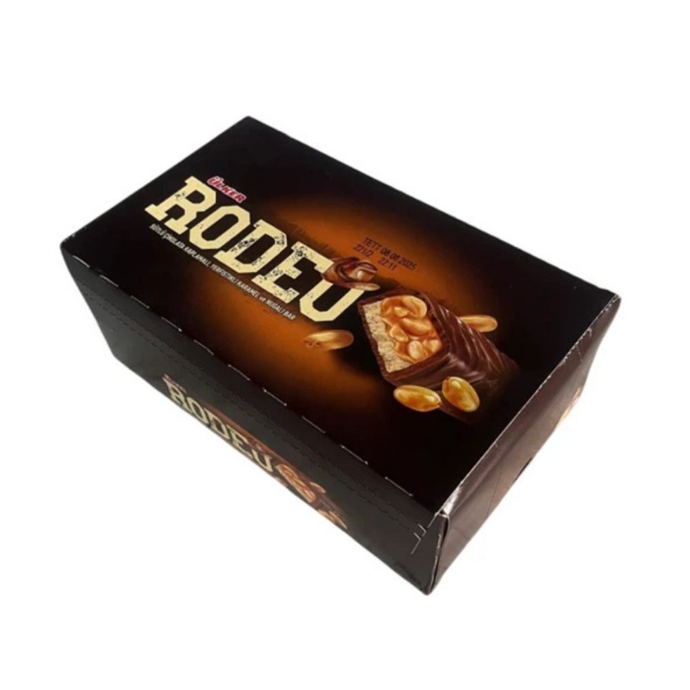 ulker-rodeo-24x45 Ülker Rodeo Milk Chocolate Bar with Peanut Caramel & Nougat – 24-Pack (45 g × 24 = 1,080 g / 2.38 lb) - Image 1
